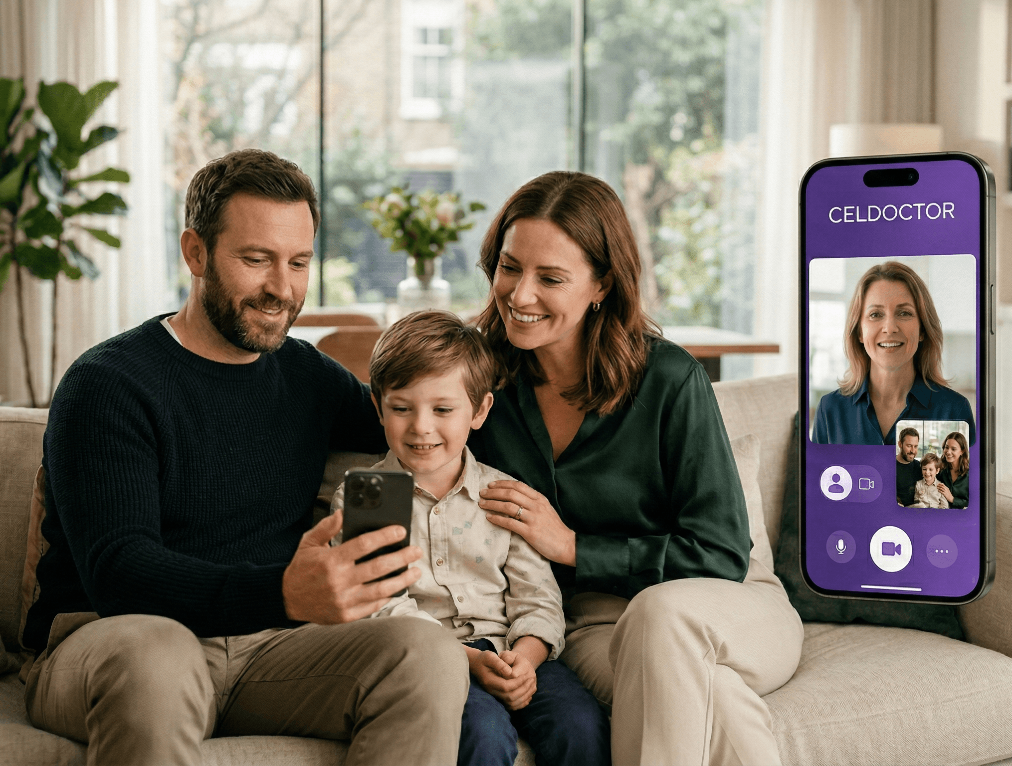 Familia usando CelDoctor